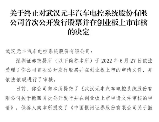 主动撤回上市申请元丰电控初次上市成泡影(图2)